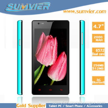 MTK6572 3G WCDMA Mobile Phone 4.7inch 854*480 Android 4.2